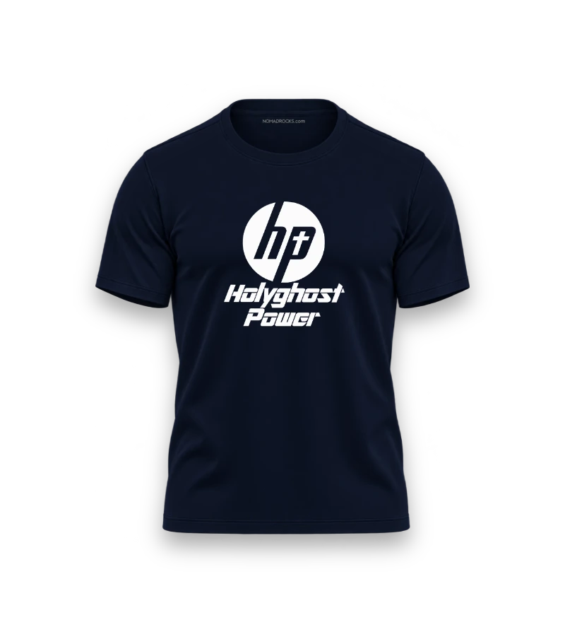 Navy T-shirt with Holyghost Power lettering