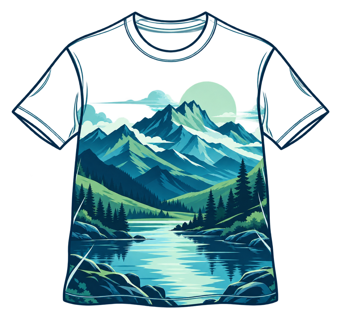 Large front print on a NomadRocks T-shirt