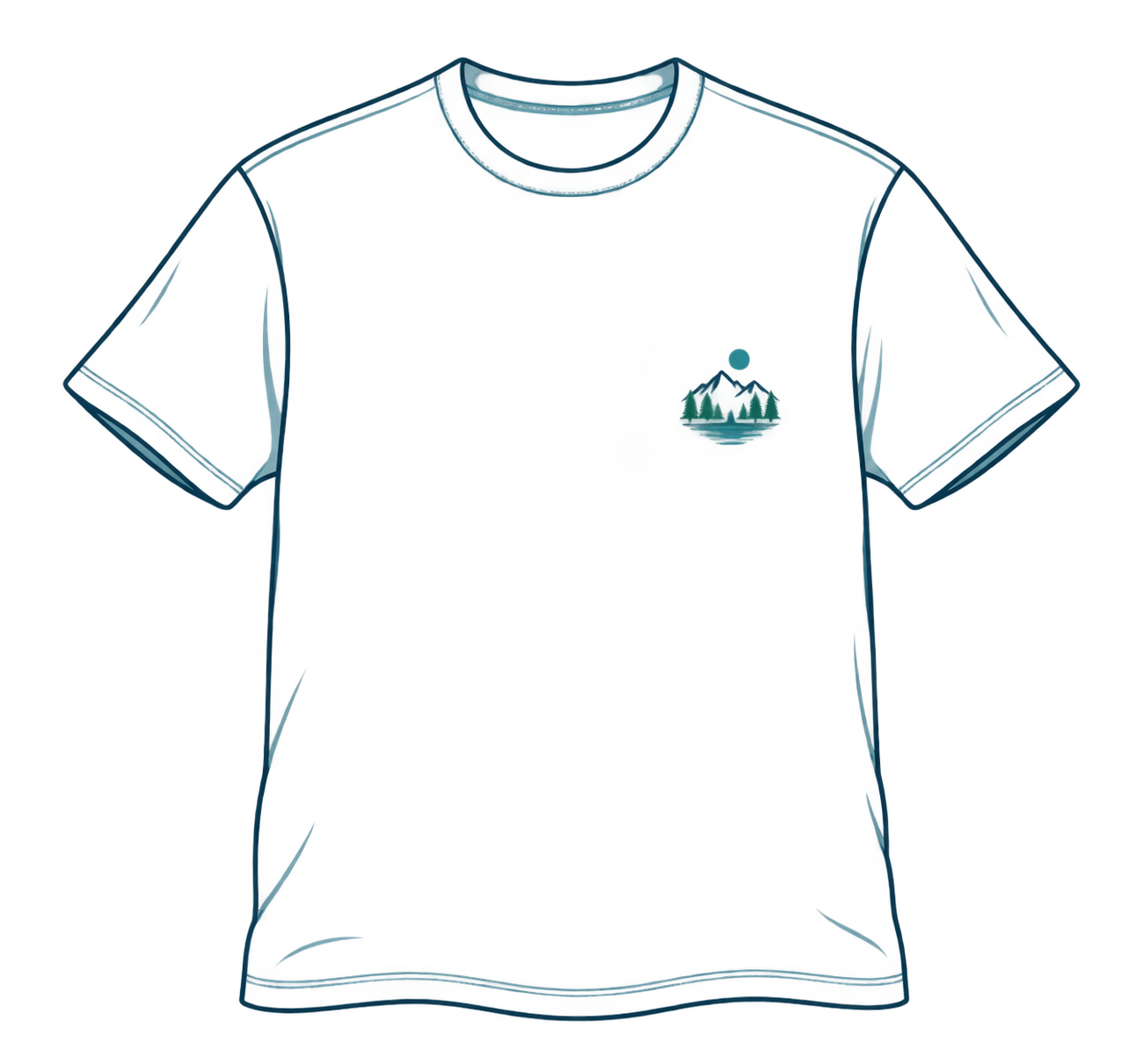 Small chest print on a NomadRocks T-shirt